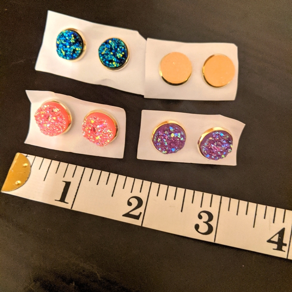 Faux druzy earring set